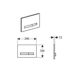  Sigma 50 plaque de déclenchement à 2 boutons, façade chrome brossé (115.788.GH.2)