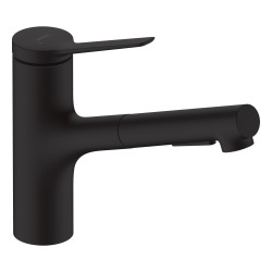 Zesis M33 Mitigeur de cuisine 150 avec douchette extractible 2 jets, Noir mat (74800670)