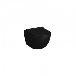 Pack WC Rapid SL autoportant + WC suspendu SENTO + abattant noir mat + plaque Skate Cosmo chrome (ProjectBlackSento-1)