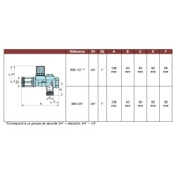 SFR® Groupe de sécurité standard pour chauffe-eau, Raccordement femelle Ø 3/4” (2252550)