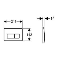  Plaque de déclenchement Kappa 50, double touche, chrome  (115.119.11.1)