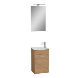 Meuble pour salle de bain avec miroir lavabo et éclairage Vitra Mia 39x61x28 cm, anthracite brillant (MIASET40A)