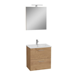 Meuble pour salle de bain avec miroir lavabo et éclairage Vitra Mia 59x61x39,5 cm, anthracite brillant (MIASET60A)