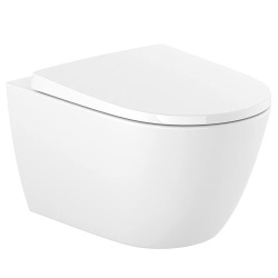  Pack WC Bati Geberit Duofix UP320 + cuvette Roca sans bride + abattant Soft Close + Plaque Chrome (GebOna-N)