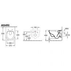 Pack WC suspendu complet Geberit Duofix autoportant, WC Villeroy & Boch Architectura, abattant, plaque blanche brillante