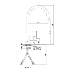  Project mitigeur monocommande col de cygne pour évier, avec bras pivotant, Chrome (SATBSPRO280)