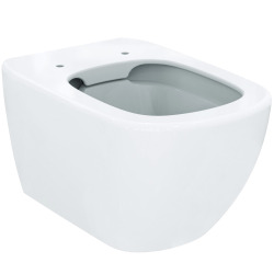Pack WC Cuvette Suspendue sans bride + Abattant Soft Close, Blanc (TesiRimless)