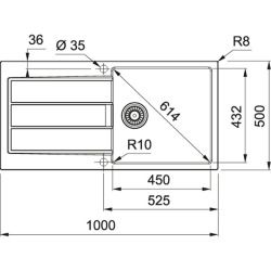  S2D Evier à encastrer 100×50cm 1 bac avec égouttoir, Tectonite, Onyx + Mitigeur avec douchette extractible, Noir mat