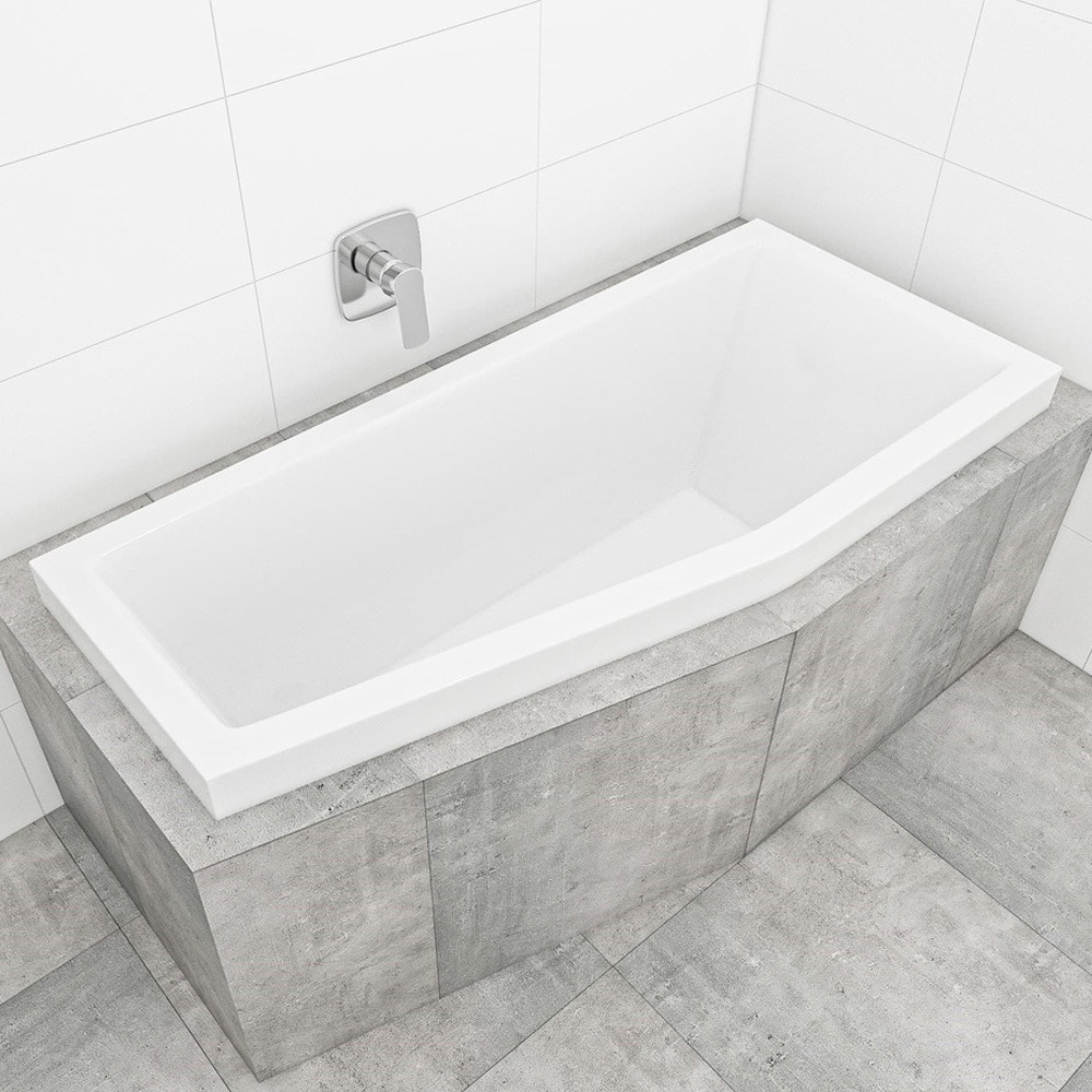 Siko Laguna Aneta Baignoire bain douche asymétrique 160x70 cm acrylique  positionnement droite, blanc (AN1600PPLUS) - Livea Sanitaire