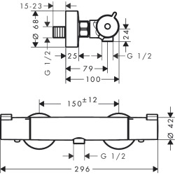  Hansgrohe Ecostat Mitigeur Thermostatique douche 1001 CL (13211000)