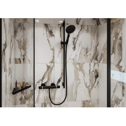 Hansgrohe Unica Barre de douche S Puro 65 cm avec flexible de douche, Noir mat (28632670)