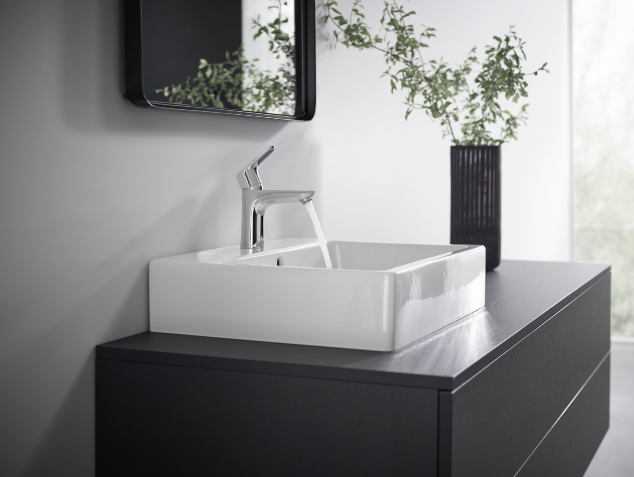 Robinet de salle de bain Hansgrohe Lot 2 mitigeur lavabo Focus H190 Eco C3, avec  tirette chromé
