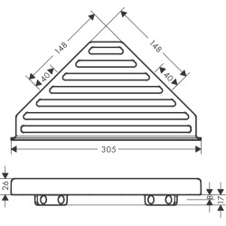 AddStoris Tablette d'angle, Chrome (41741000)