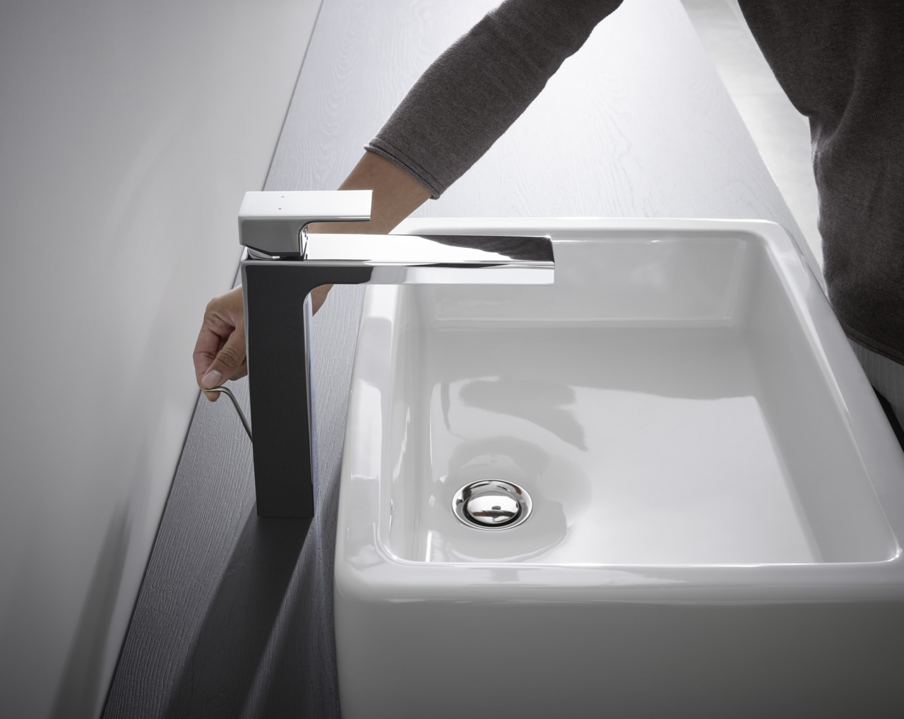 Mitigeur de lavabo MySport L avec tirette de vidage Chrome - HANSGROHE -  Mr.Bricolage