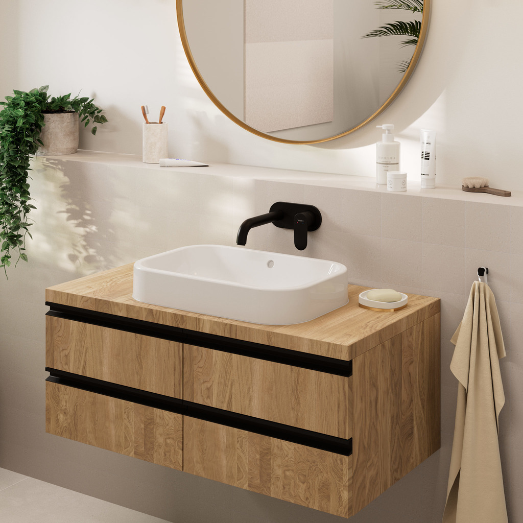 Grohe Mitigeur Lavabo Start M-size Noir Mat - sanitaire - salle de bains -  robinetterie salle de bain - robinets lavabo - grohe mitigeur lavabo start  m size noir mat