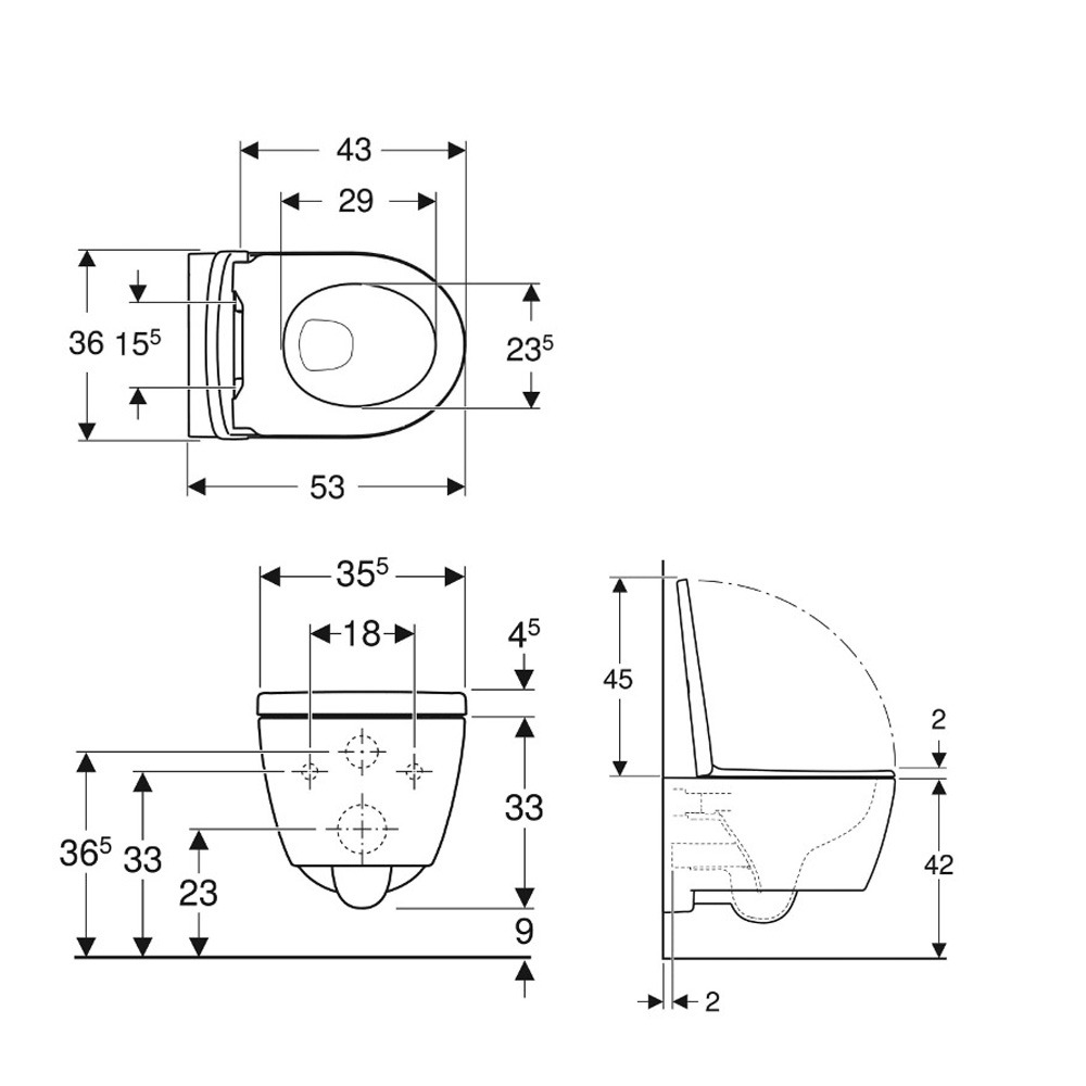 Grohe Pack WC Bâti-support Rapid SL+ Cuvette WC suspendu Geberit + Plaque  de commande WC Skate Cosmopolitan + Set habillage