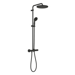 Vitalio start system 250 colonne de douche thermostatique, tête de douche XXL 250 mm + Douchette 2 jets noir mat (266772430)