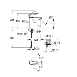  Lot de deux START Mitigeur monocommande lavabo tille M, avec tirette de vidage, noir mat (235752432-GroheBlackDuo)