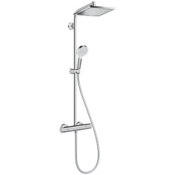 Grohe Quickfix Colonne de douche thermostatique XXL Round 250 + Douchette 2  jets, Chrome (26816022)