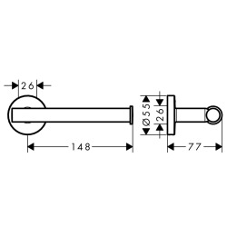  Logis Universal Support de rouleau de rechange, Chrome (41726000)