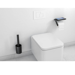 WallStoris Ensemble d'accessoires pour les toilettes, Noir mat (27969670)