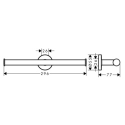 Logis Universal Support de rouleau double, Chrome (41717000)  Logis Universal Support de rouleau double, Chrome (41717000)