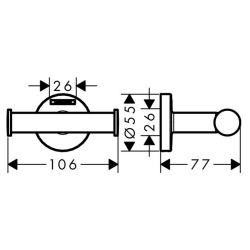  Logis Universal Patère salle de bains, Chrome (41725000)