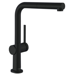 Hansgrohe Talis M54 Mitigeur de cuisine 270, avec douchette extractible 1 jet, sBox, Noir mat (72809670)