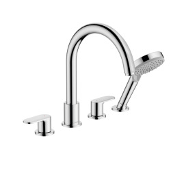 Hansgrohe Vernis Blend Set de finition mélangeur 4 trous sur bord de baignoire, Chrome (71456000)