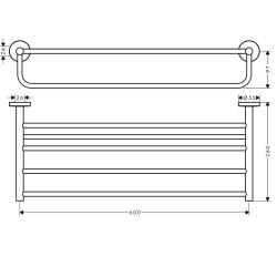  Logis Universal Porte-serviette mural, Chrome (41720000)
