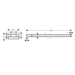 AddStoris Porte-serviettes double branche 450 mm, Chrome (41770000)  AddStoris Porte-serviettes double branche 450 mm, Chrome (41770000)
