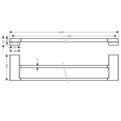  AddStoris Porte-serviettes double rail 648 mm, Chrome (41743000)