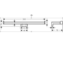  AddStoris Porte papier toilettes double 300 mm, Noir mat (41748670)