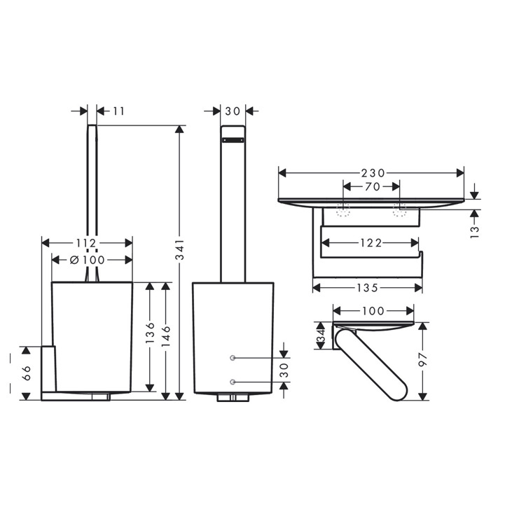 hansgrohe Accessoires: WallStoris, Ensemble d'accessoires pour la douche,  N° article 27967670