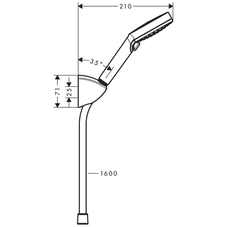 Ensemble support mural et douchette 100 Vario avec flexible de douche 160  cm chromé Hansgrohe Vernis Blend