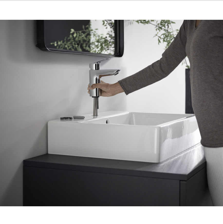 Mitigeur lavabo HANSGROHE 100 avec tirette et vidage chrome + nettoyant  Briochin