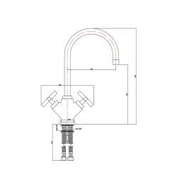  Cruz Robinet d&apos;évier avec bras pivotant, chromé (QTV180)