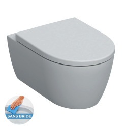 Pack WC Bâti-support Rapid SL autoportant + WC sans bride Geberit, fixations invisibles + abattant softclose + Plaque Chrome