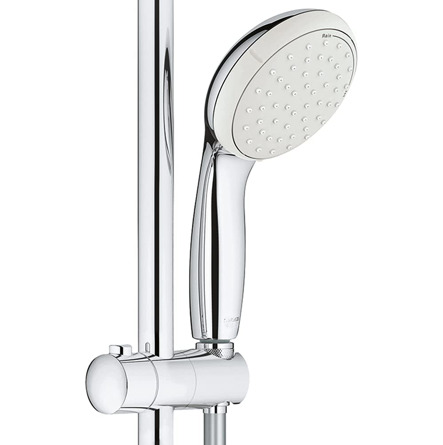 Grohe Quickfix Colonne de douche thermostatique XXL Round 250 + Douchette 2  jets, Chrome (26816022) - Livea Sanitaire