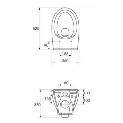 Cersanit Moduo cuvette suspendue sans bride avec abattant SoftClose, Blanc (K701-147-ECO)