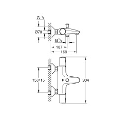 PRECISION START mitigeur bain thermostatique, noir mat (345982430)