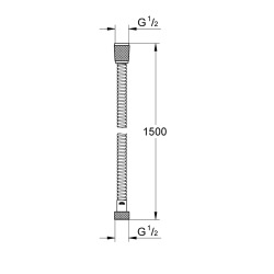 VITALIOFLEX METAL LONG-LIFE METAL flexible de douche 1500 mm, noir (G-27502KS1)
