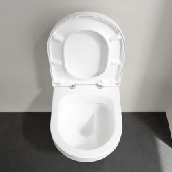 Architectura Cuvette sans bride à fond creux, fixations invisibles, abattant de WC Slim, SoftClose, blanc (4694R001-Slim)