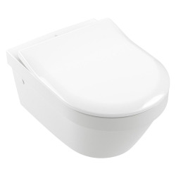 Architectura Cuvette sans bride à fond creux, fixations invisibles, abattant de WC Slim, SoftClose, blanc (4694R001-Slim)