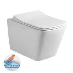 Pack WC Bâti-support + WC Swiss Aqua Technologies Infinitio sans bride, fixation invisible + Plaque chrome (RapidSL-Infinitio-1)
