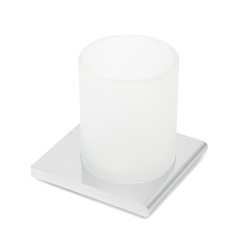  Evolution R Porte Gobelet en Verre,avec support mural, Chrome (SATDEVOR27)