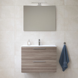 Meuble salle de bain avec lavabo miroir et éclairage Led Vitra Mia 79x61x39,5 cm, cordoba (MIASET80C)