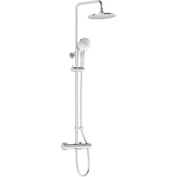 AQUAHEAT JOY Colonne de douche thermostatique, tête de douche XXL 220 mm + Douchette 3 jets, Chrome (A47200EXP)