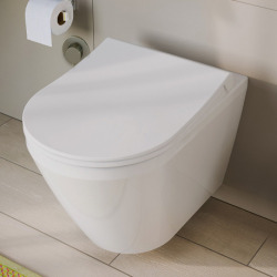 Pack WC Bâti Autoportant Rapid SL + WC sans bride Integra + Abattant softclose + Plaque chrome (ProjectIntegraRimless-5)