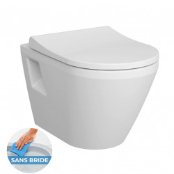 Pack WC Bâti Autoportant Rapid SL + WC sans bride Integra + Abattant softclose + Plaque chrome (ProjectIntegraRimless2.0-5)
